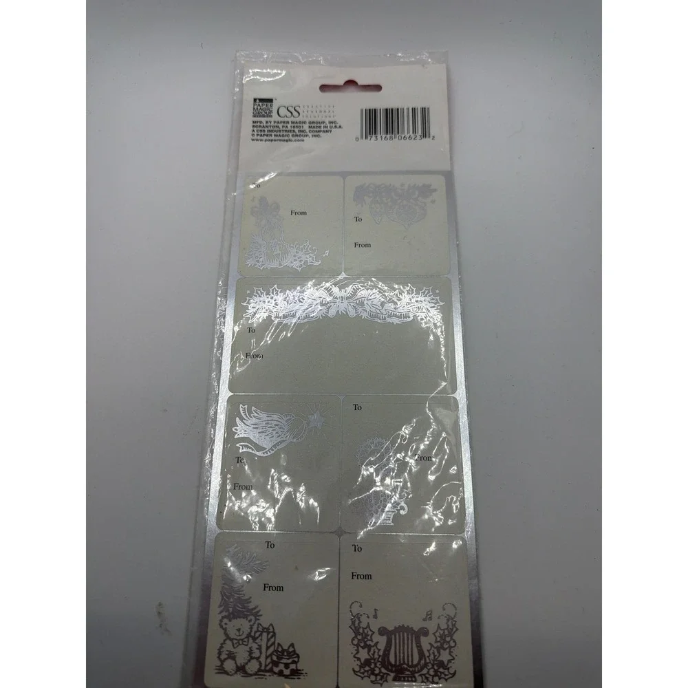 Christmas Stencils 8 Count and Peel N Stick Foil Gift Tags Holiday Craft Bundle